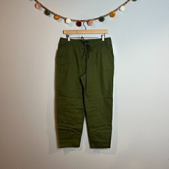 J. Crew dark green pull on casual pants - Picture 1 of 5